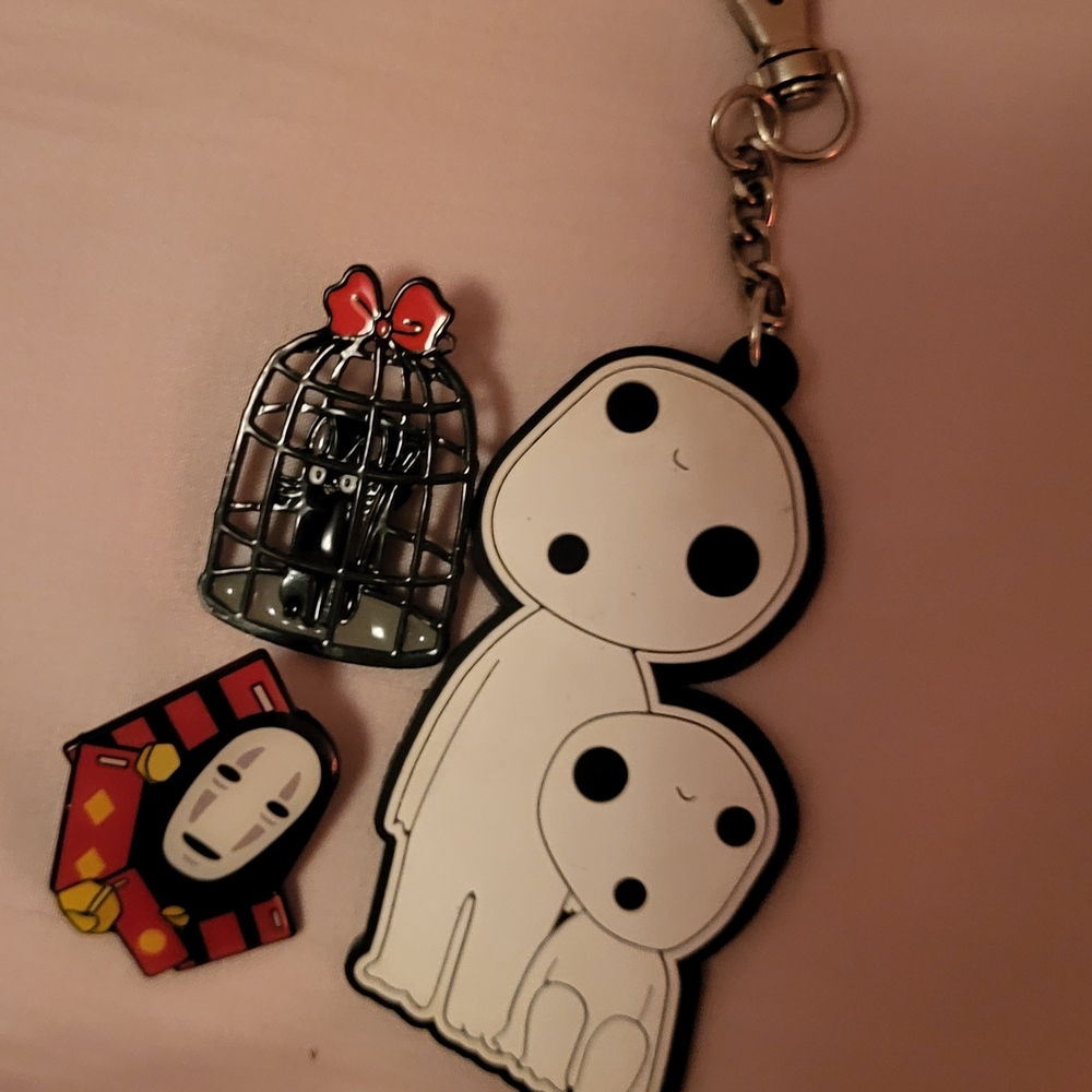 Studio Ghibli Keychain And Enamel Pin Bundle